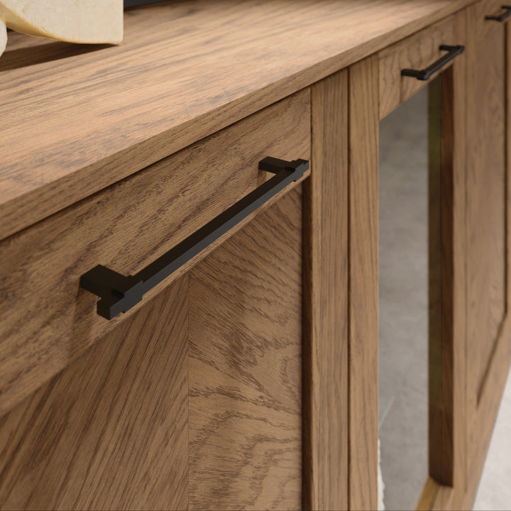 Vetrina rustica in rovere oliato COZY 10, 65×198×42 cm | VESKOR