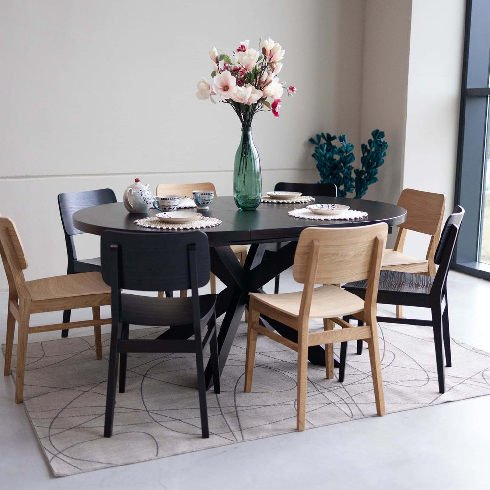 VESKOR Tavolo da pranzo rotondo allungabile in legno di frassino EMMA Mobel.Store