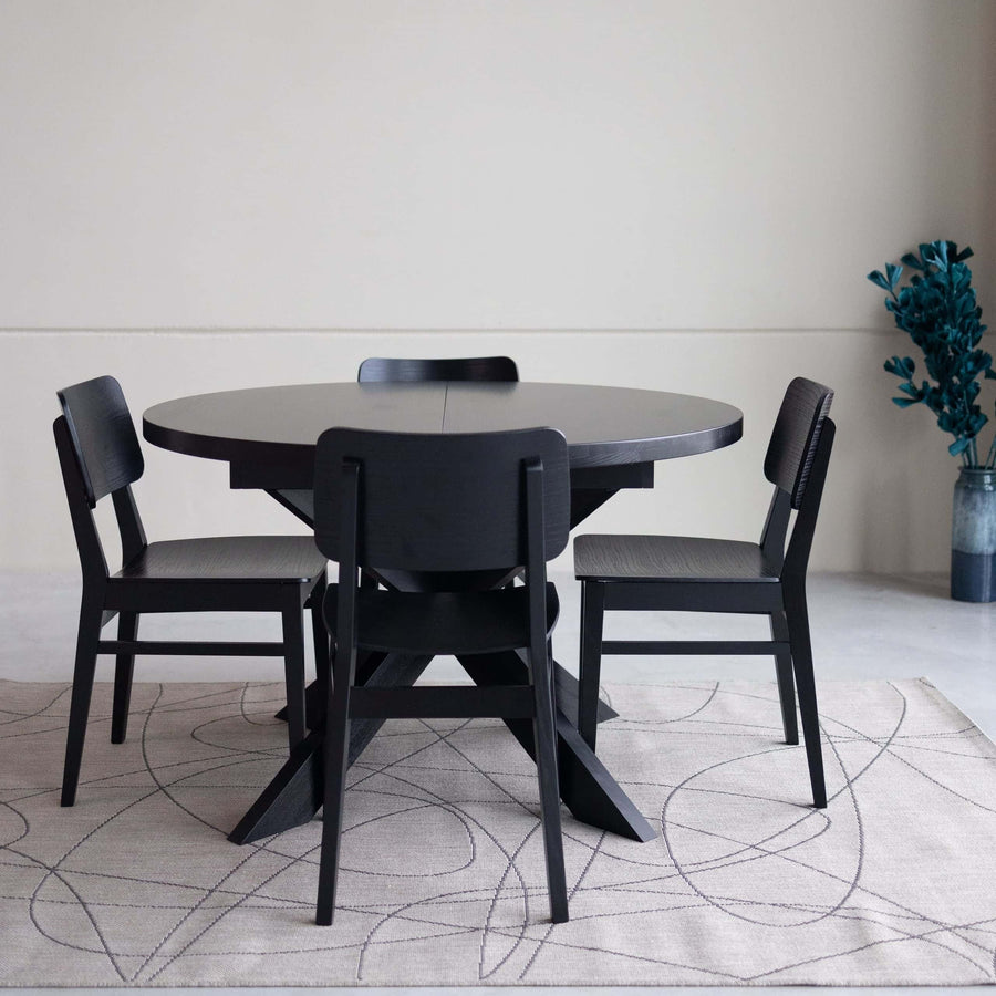 VESKOR Tavolo da pranzo rotondo allungabile in legno di frassino EMMA Mobel.Store