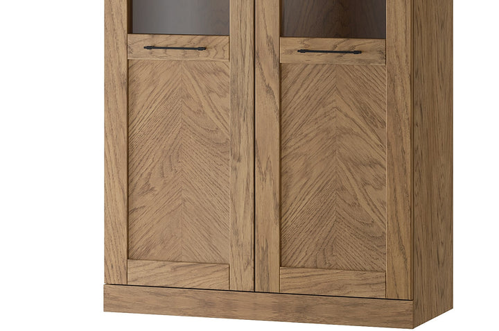 Vetrina rustica in rovere oliato COZY 12, 95×200×42 cm | VESKOR