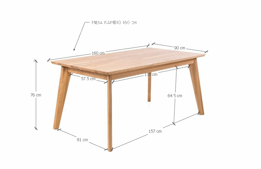 VESKOR Tavolo da pranzo in faggio massiccio Kambio mobili nordici moderni dimensioni