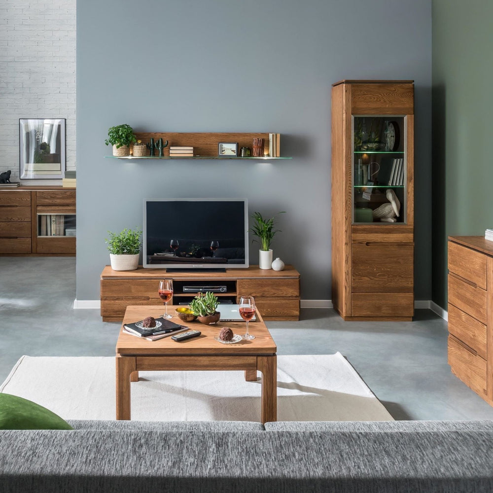 VESKOR Montenegro mobili in legno di quercia, vetrina, credenza, cassettiera, tavolo da pranzo, tavolino, moderno, elegante, design nordico