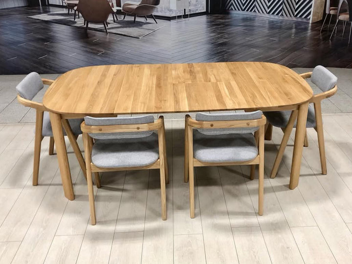 Tavolo da pranzo rotondo allungabile in legno massiccio di rovere Victoria | VESKOR