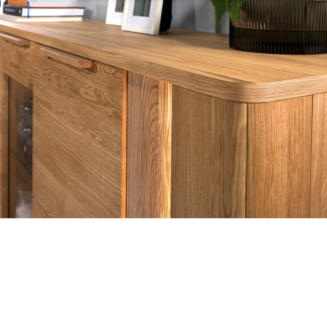 Vetrina in rovere miele LONDON 15, 98×161×43 cm | VESKOR