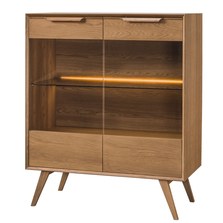 Vetrina in rovere rustico LEO 16, 105×124,6×49,5 cm | VESKOR