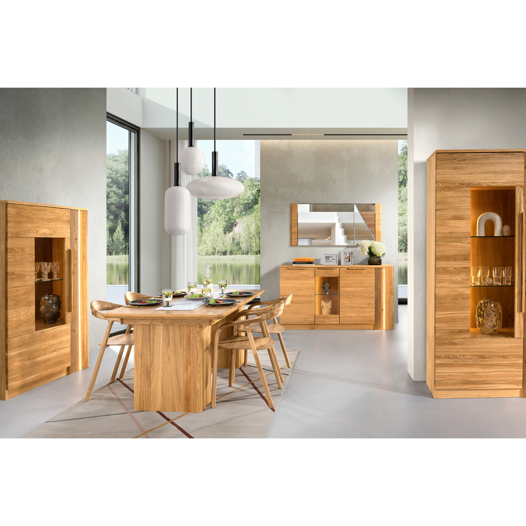 Vetrina in rovere miele LONDON 15, 98×161×43 cm | VESKOR