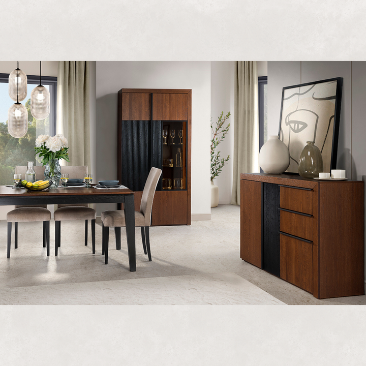 Vetrina in rovere PARIS 12, 42x202x106 cm | VESKOR