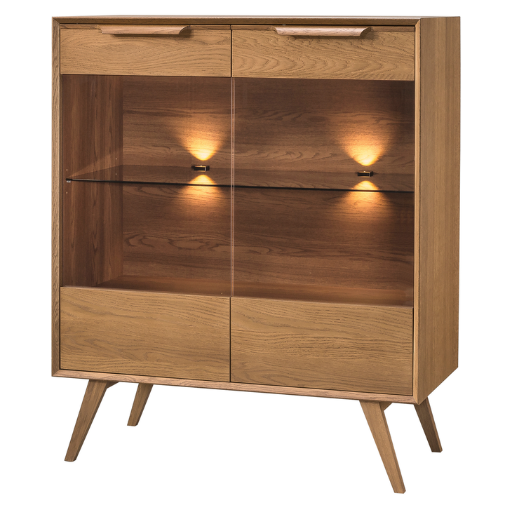 Vetrina in rovere rustico LEO 16, 105×124,6×49,5 cm | VESKOR