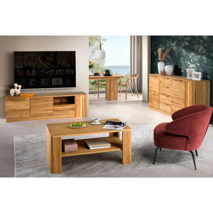 Vetrina in rovere miele LONDON 15, 98×161×43 cm | VESKOR