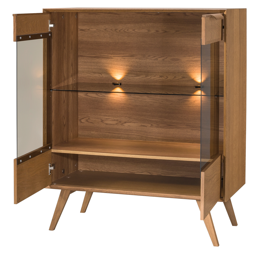 Vetrina in rovere rustico LEO 16, 105×124,6×49,5 cm | VESKOR