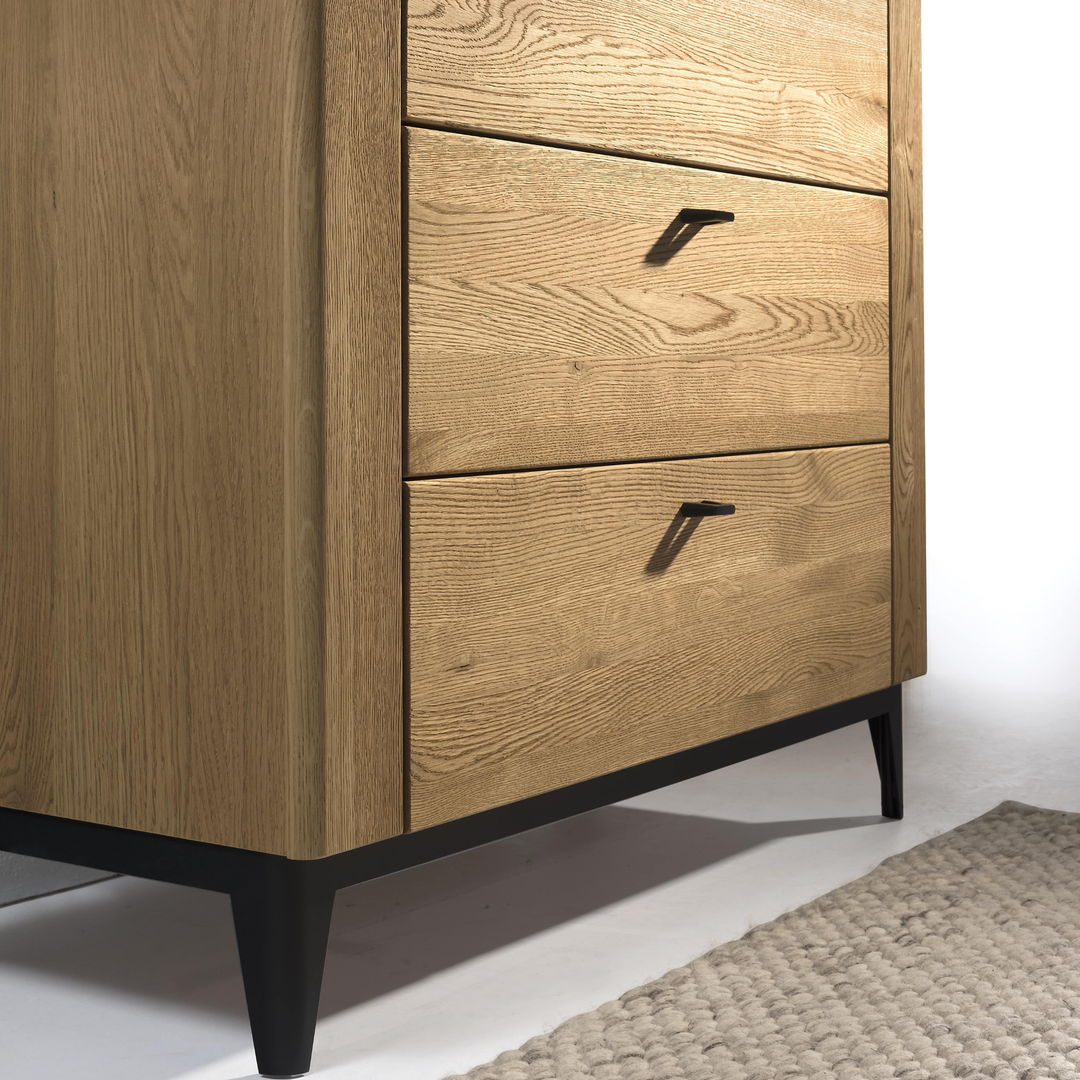 Cassettiera in rovere OPORTO 75, 90x128x42 cm | VESKOR