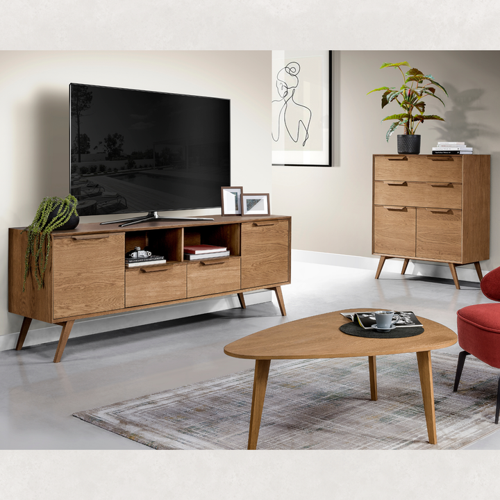 Cassettiera LEO 15 in rovere rustico, 105×49,5×124,6 cm | VESKOR