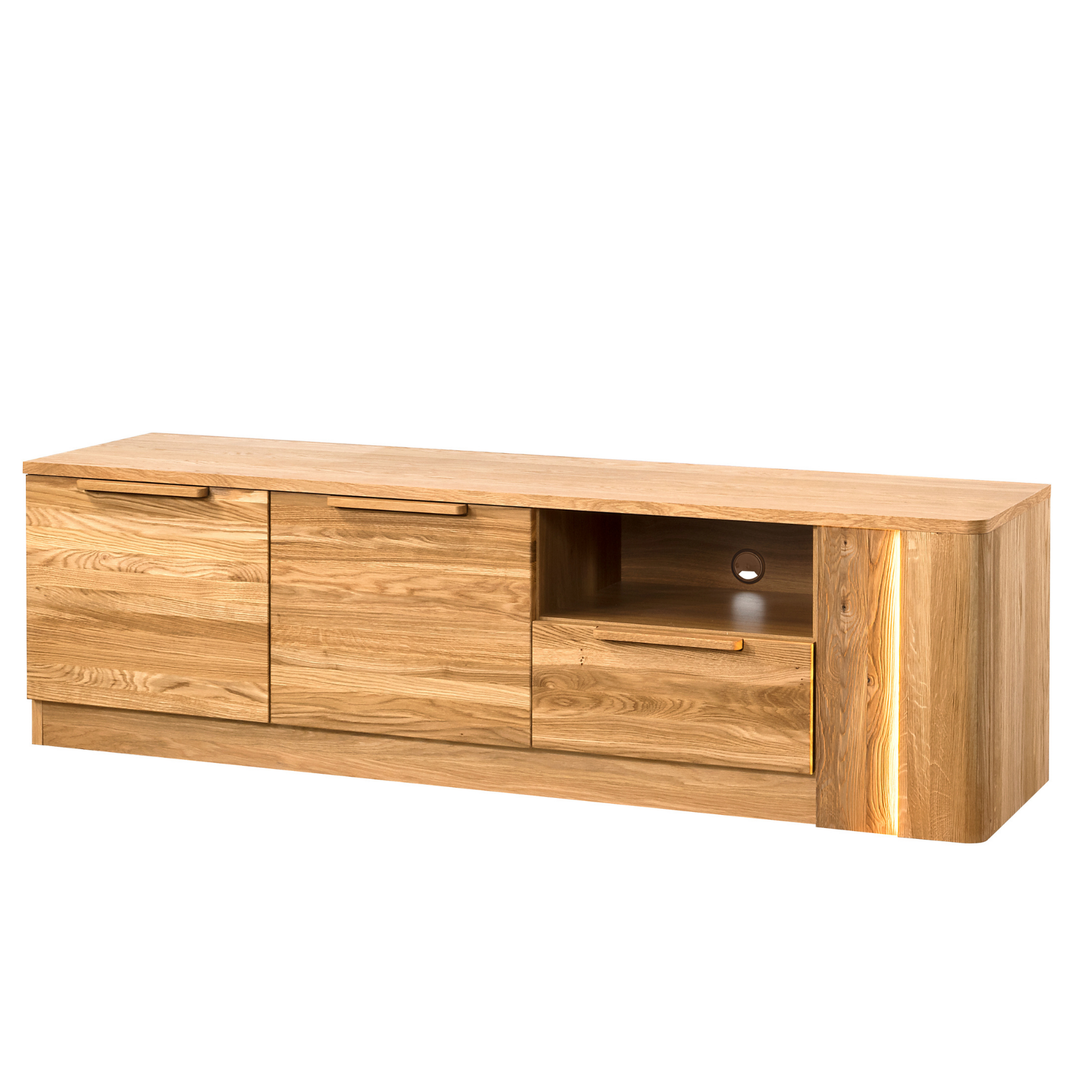 Porta TV in rovere massiccio miele LONDON 25, 180x52x43 cm