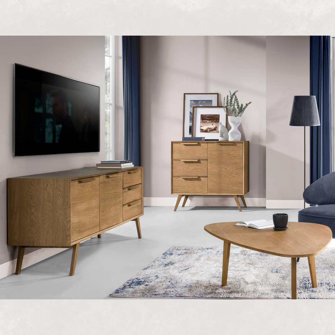 Porta TV in rovere rustico LEO 24, 155,5x76x49,5 cm | VESKOR