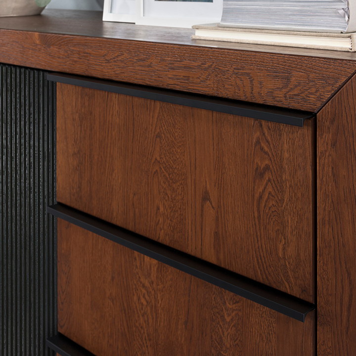 Vetrina in rovere PARIS 12, 42x202x106 cm | VESKOR