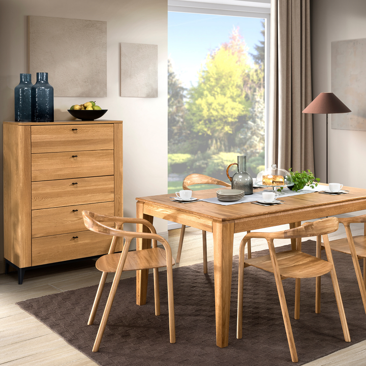 Cassettiera in rovere OPORTO 75, 90x128x42 cm | VESKOR