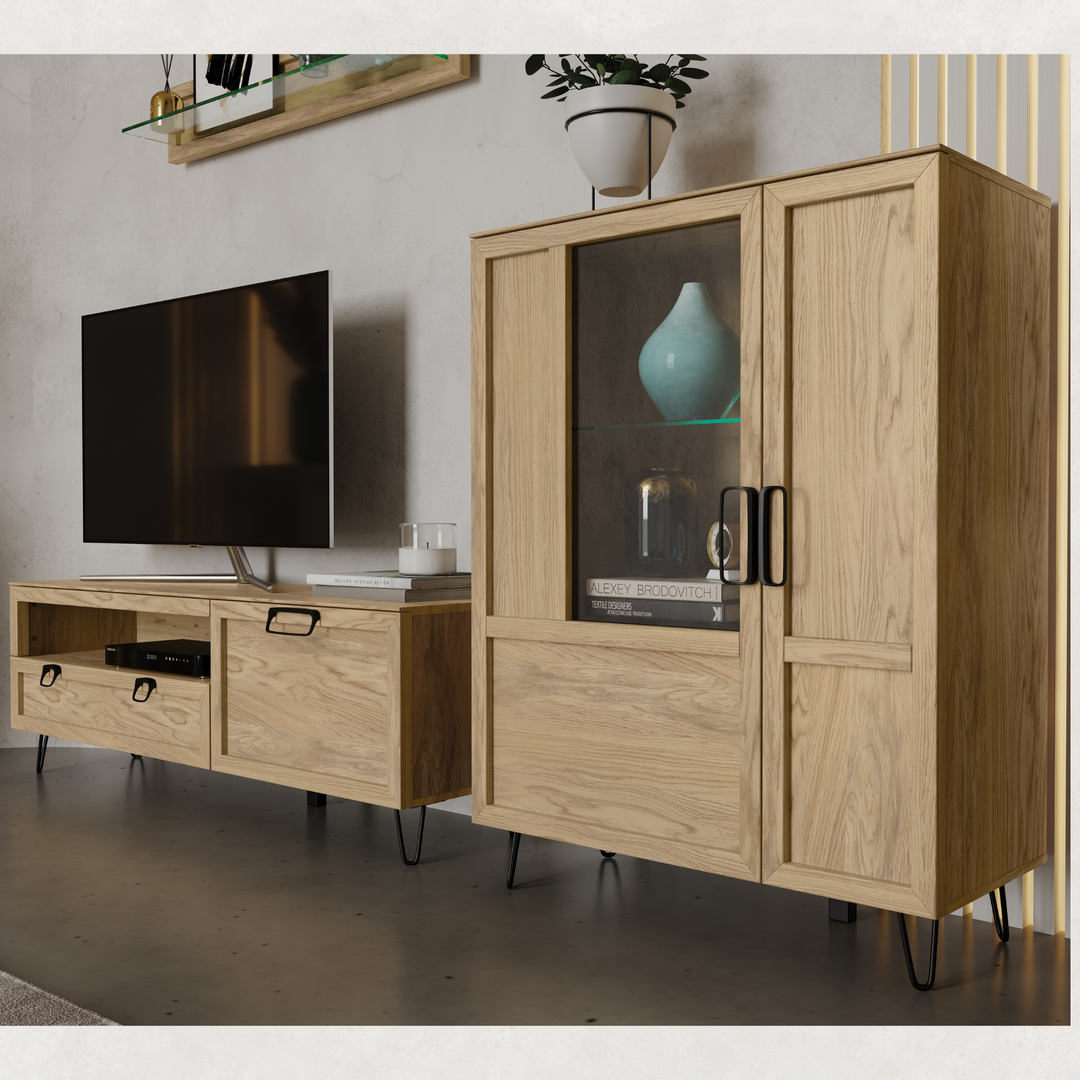 Vetrina in rovere LIMBO 15, 95×42×124 cm | VESKOR