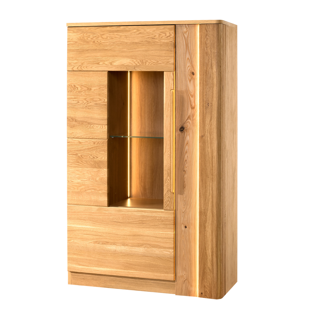 Vetrina in rovere miele LONDON 15, 98×161×43 cm | VESKOR