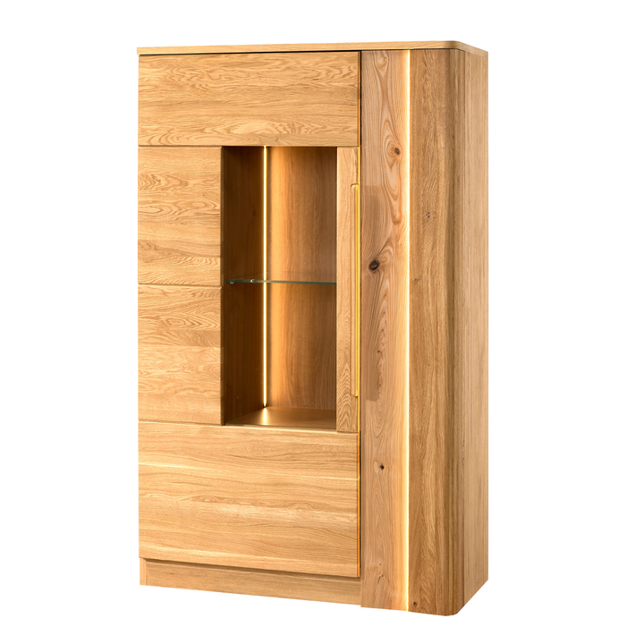 Vetrina in rovere miele LONDON 15, 98×161×43 cm | VESKOR