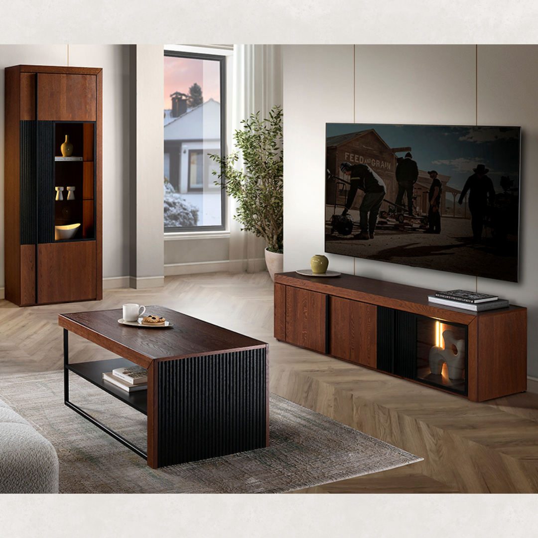Porta TV in rovere PARIS 25, 180X47x42 cm. | VESKOR