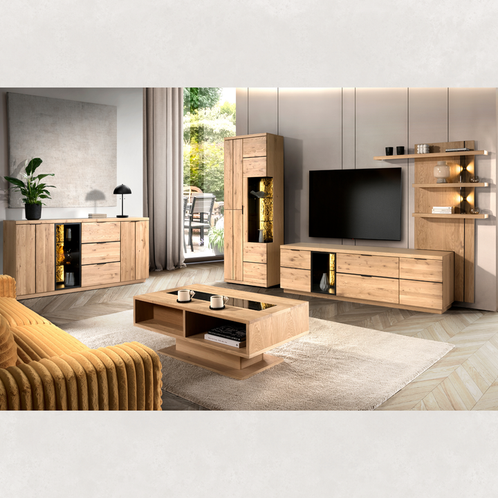 Porta TV in rovere NAPOLI 31, 200×60×50 cm | VESKOR
