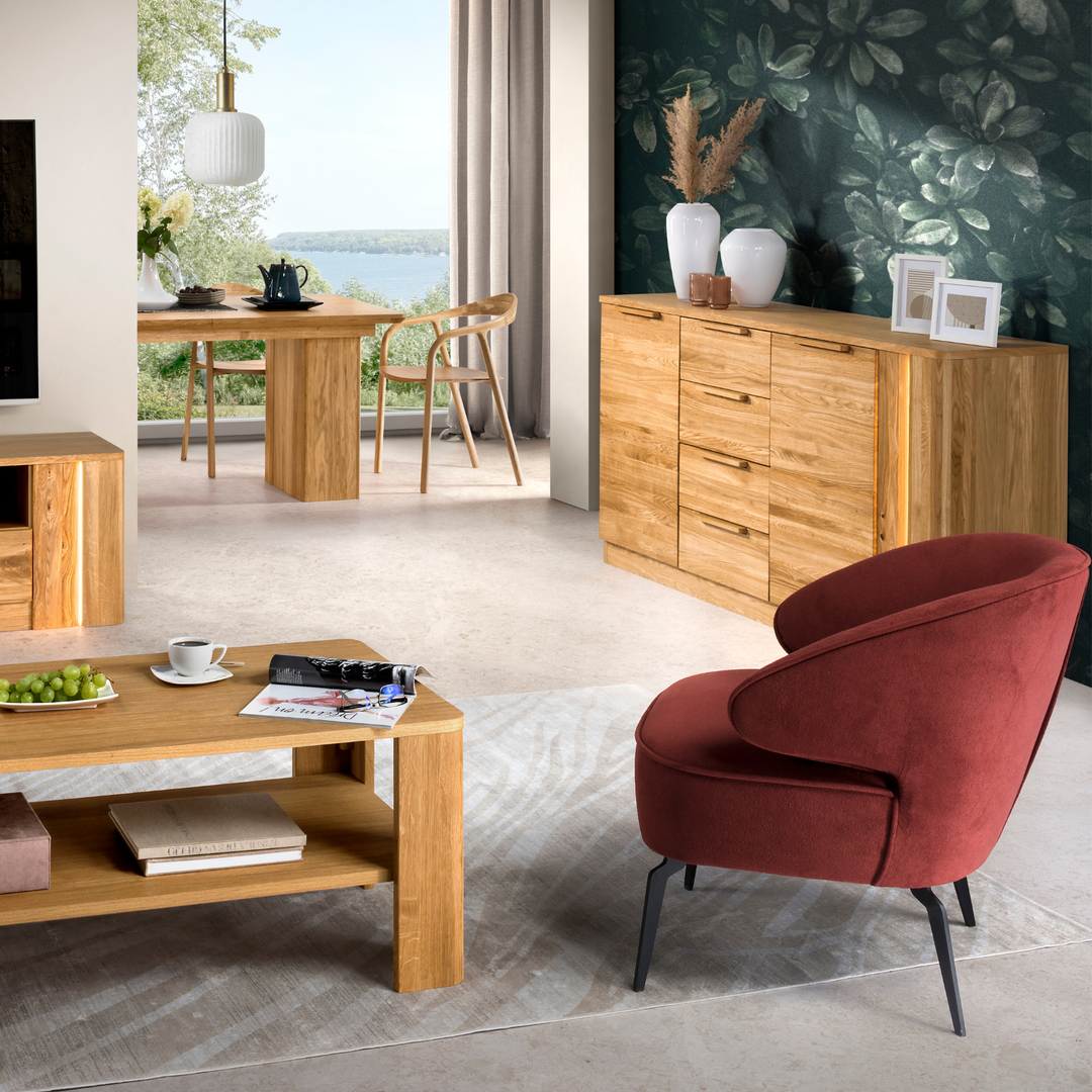 Cassettiera in rovere miele LONDON 46, 180X92X43 cm | VESKOR