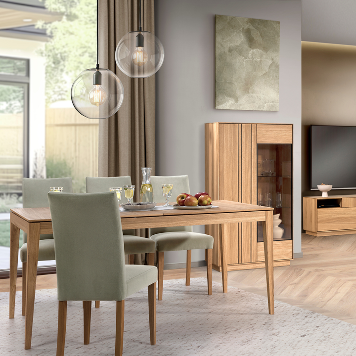 Vetrina in rovere miele JOIN 15, 80×40×144 cm | VESKOR