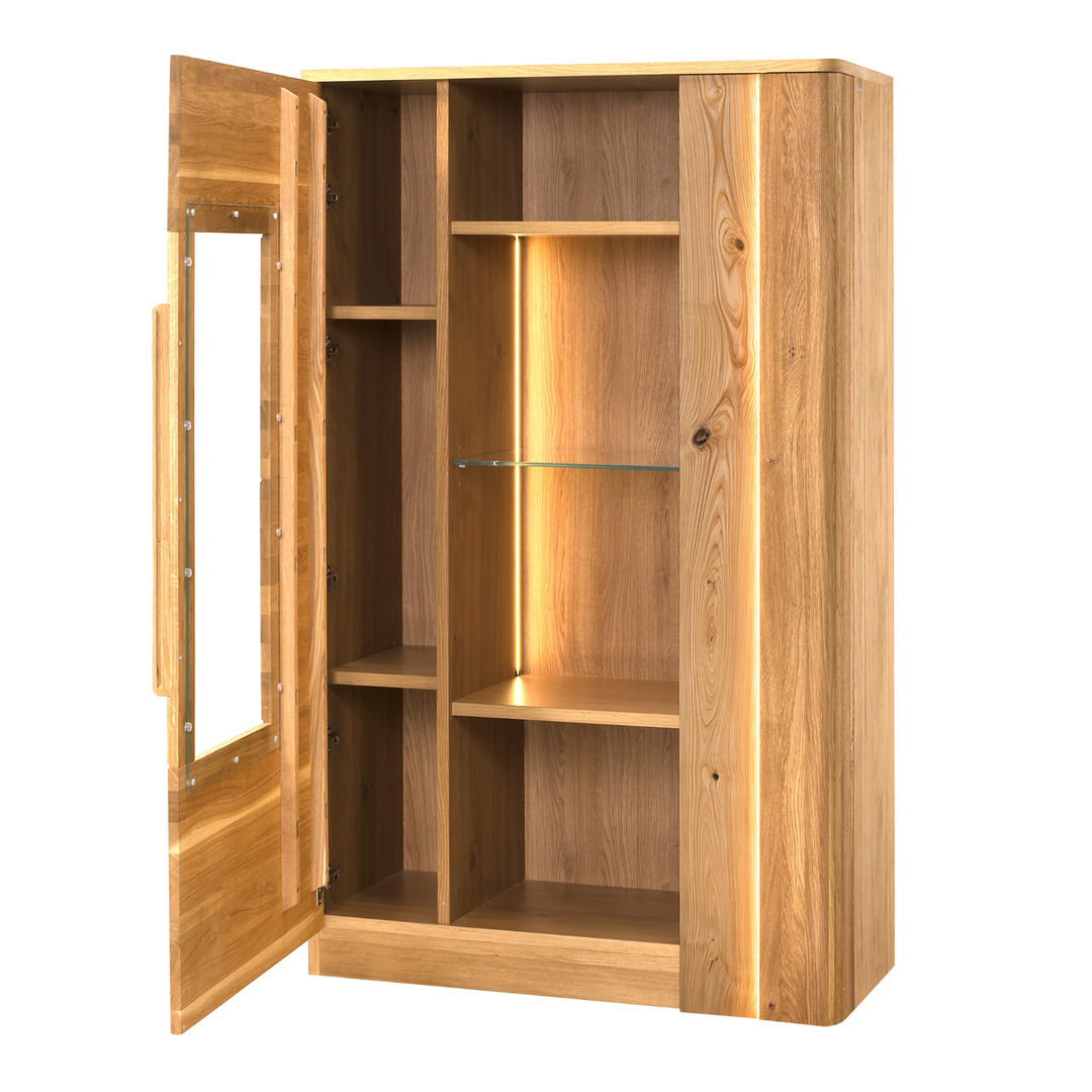 Vetrina in rovere miele LONDON 15, 98×161×43 cm | VESKOR