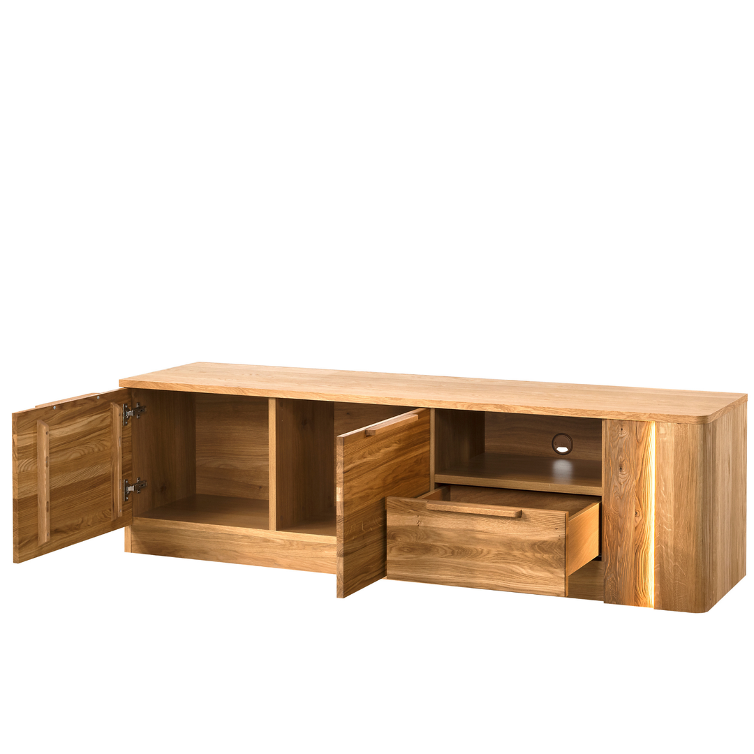Porta TV in rovere massiccio miele LONDON 25, 180x52x43 cm