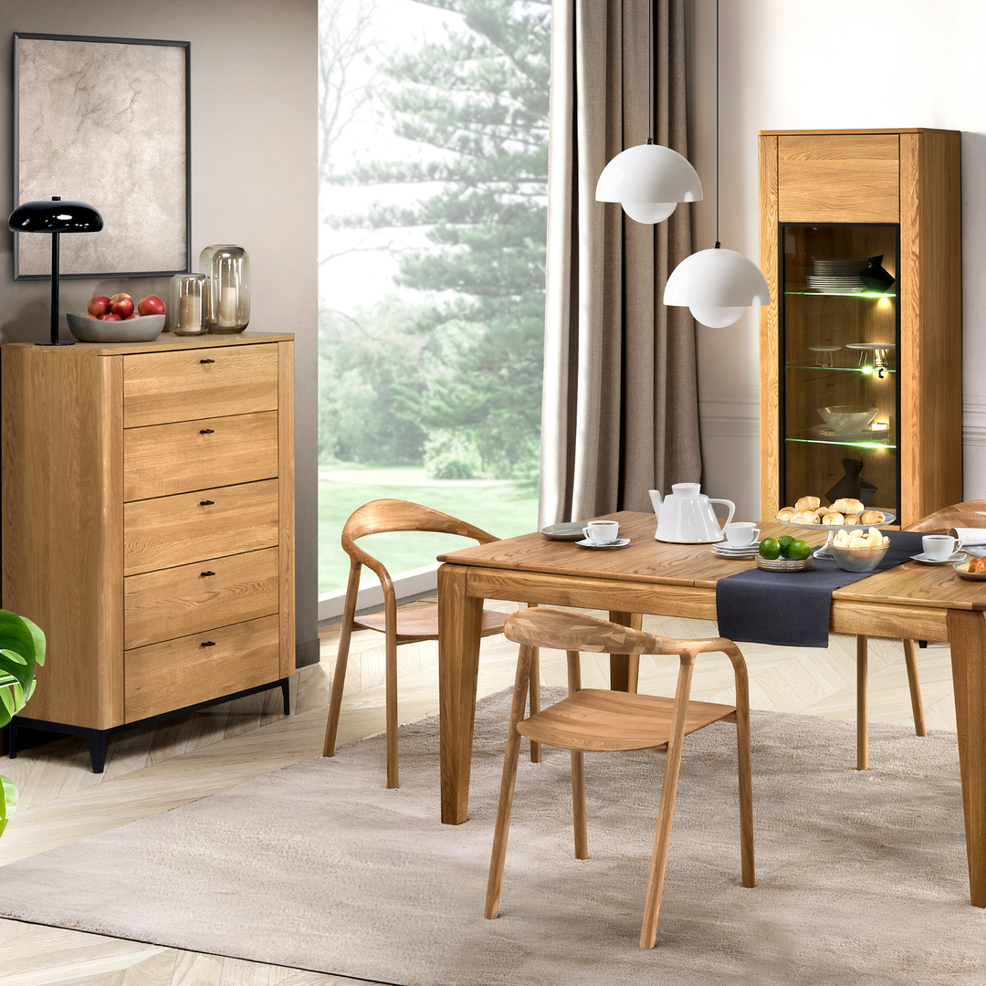 Cassettiera in rovere OPORTO 75, 90x128x42 cm | VESKOR