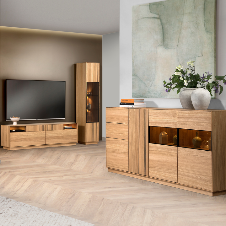 JOIN 47 Cassettiera in rovere miele, 190×99×40 cm | VESKOR