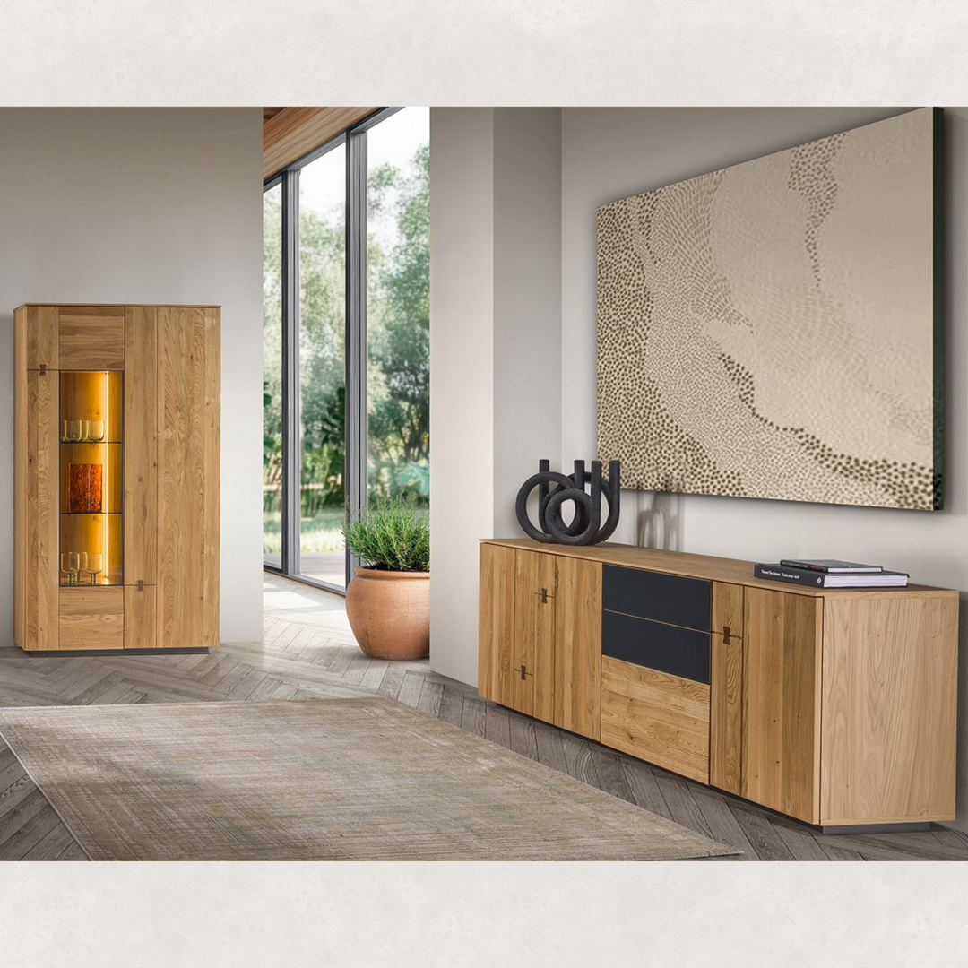 Mobile TV in rovere MINURA 25, 195×40×62 cm | VESKOR