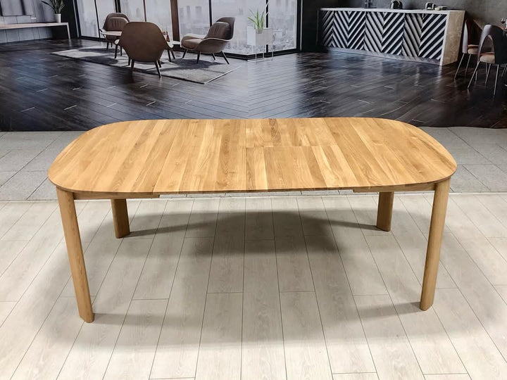 Tavolo da pranzo rotondo allungabile in legno massiccio di rovere Victoria | VESKOR