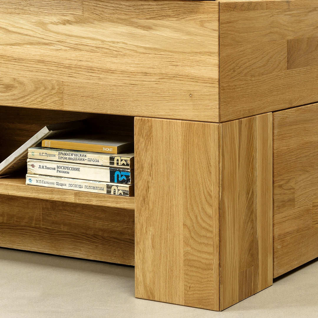 Letto in rovere massiccio con contenitore UPPSALA | VESKOR