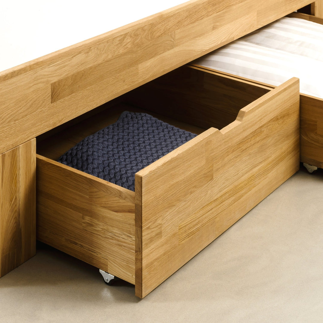 Letto in rovere massiccio con contenitore UPPSALA | VESKOR