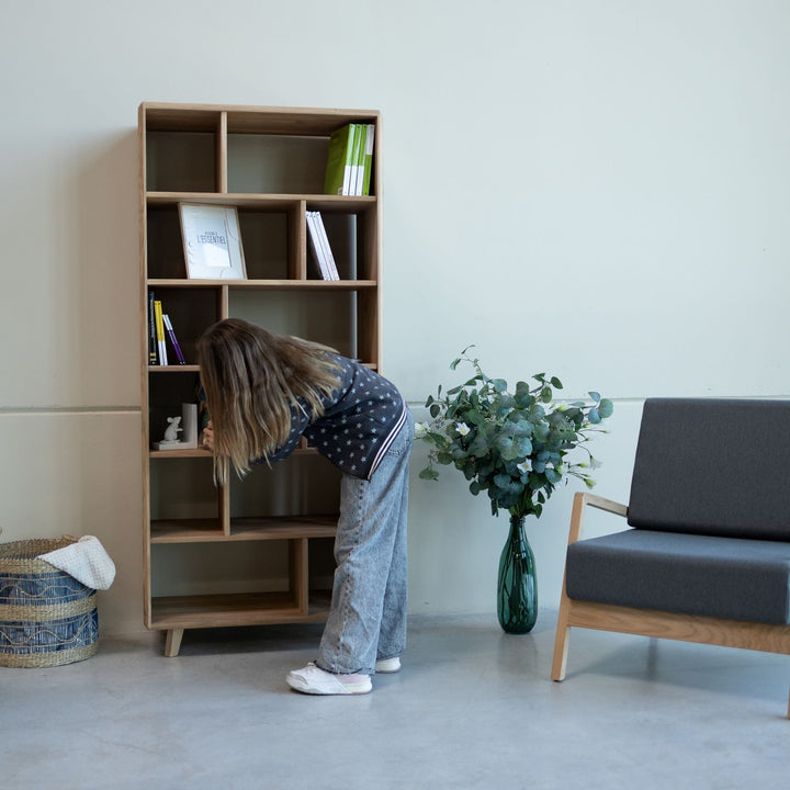 Libreria in legno massiccio SVEZIA 1, 80 x 42 x 180 cm | VESKOR