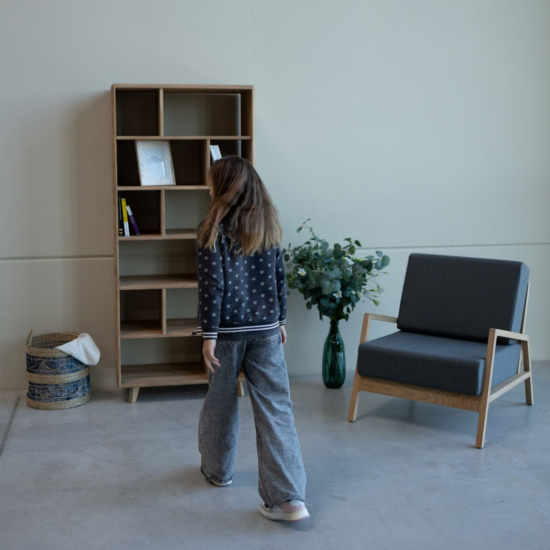 Libreria in legno massiccio SVEZIA 1, 80 x 42 x 180 cm | VESKOR