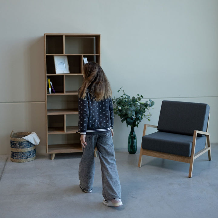 Libreria in legno massiccio SVEZIA 1, 80 x 42 x 180 cm | VESKOR