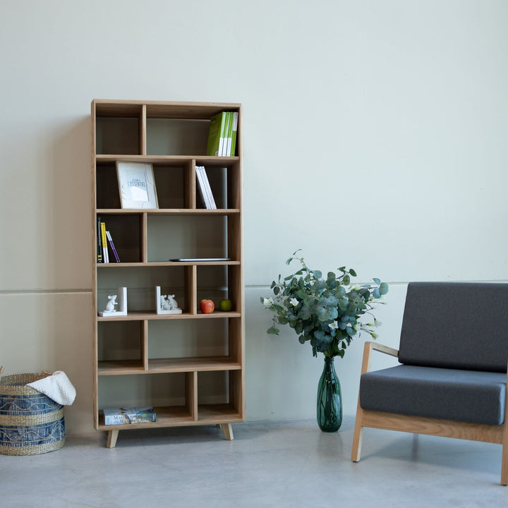 Libreria in legno massiccio SVEZIA 1, 80 x 42 x 180 cm | VESKOR