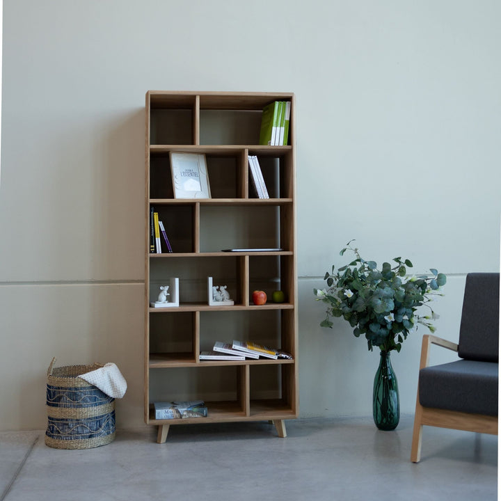 Libreria in legno massiccio SVEZIA 1, 80 x 42 x 180 cm | VESKOR