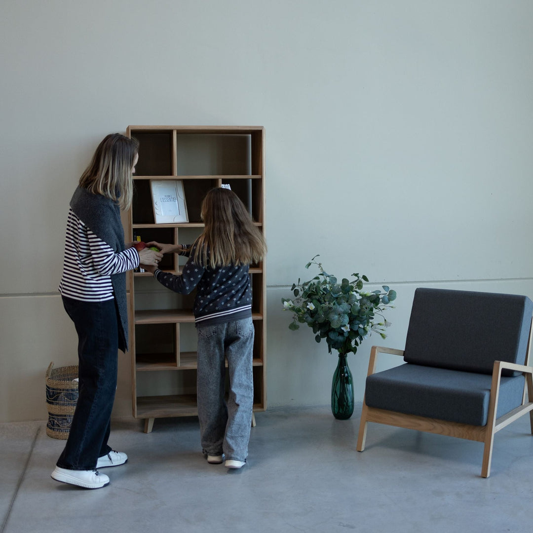 Libreria in legno massiccio SVEZIA 1, 80 x 42 x 180 cm | VESKOR