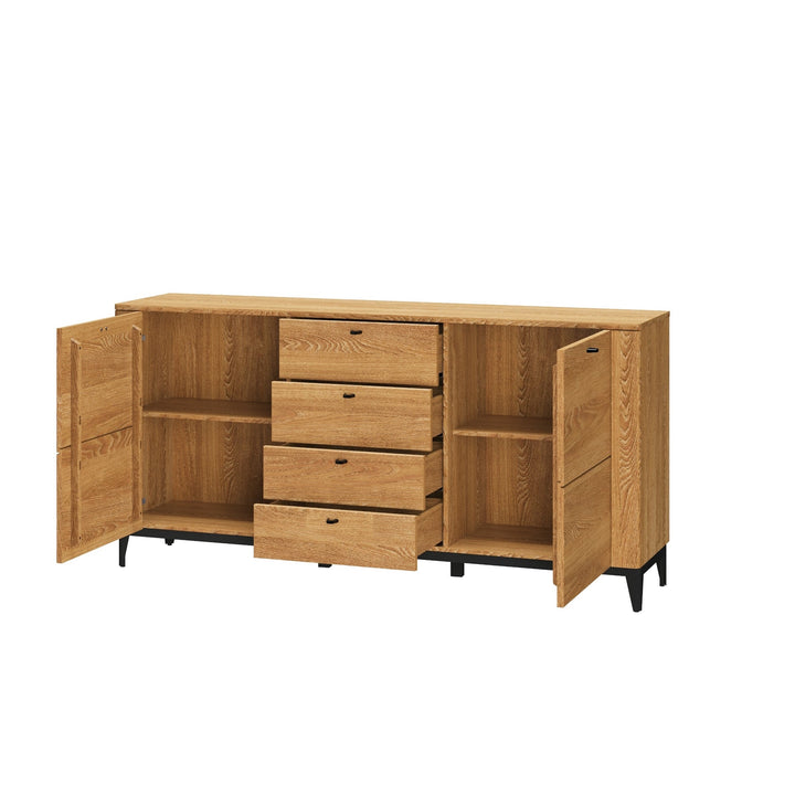 VESKOR Credenza in legno massiccio di rovere cassettiera moderna nordica collezione Oporto 