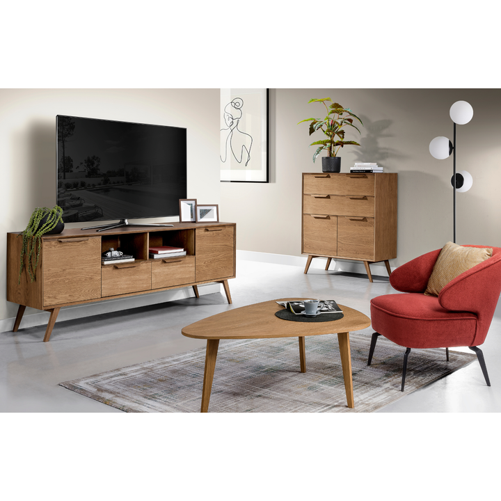 Cassettiera rustica in rovere LEO 12, 105×49,5×100,7 cm | VESKOR