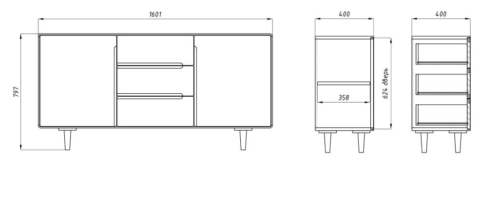 VESKOR Amandi cassettiera 323 in legno massiccio di rovere mobili nordici moderni 