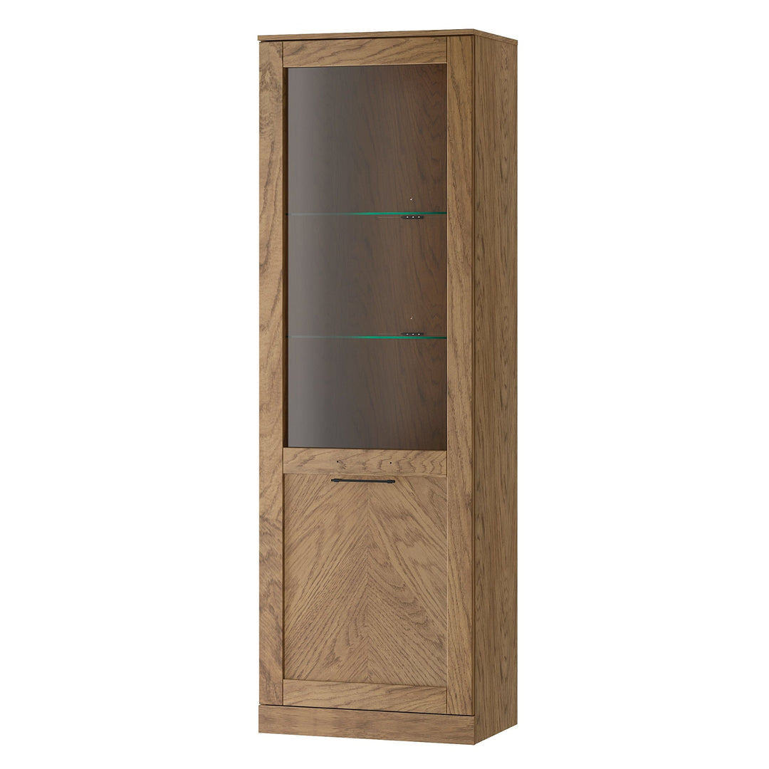 Vetrina rustica in rovere oliato COZY 10, 65×198×42 cm | VESKOR