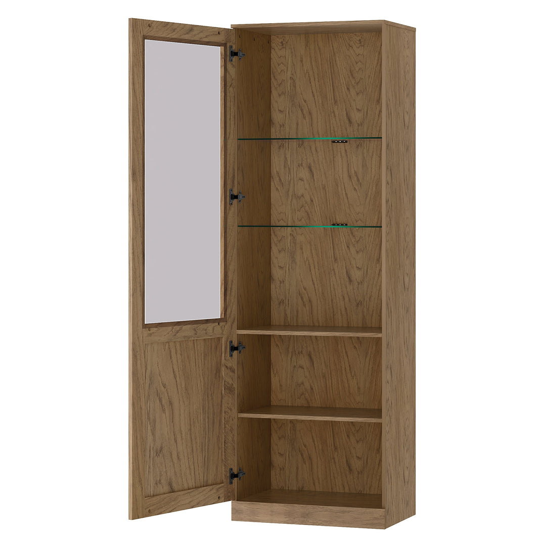 Vetrina rustica in rovere oliato COZY 10, 65×198×42 cm | VESKOR