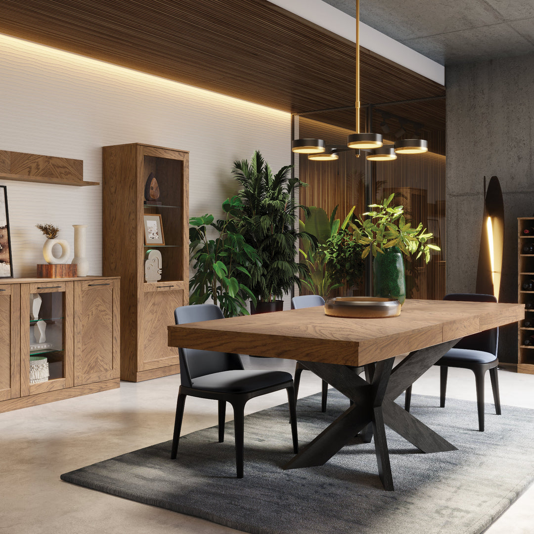 Vetrina rustica in rovere oliato COZY 10, 65×198×42 cm | VESKOR