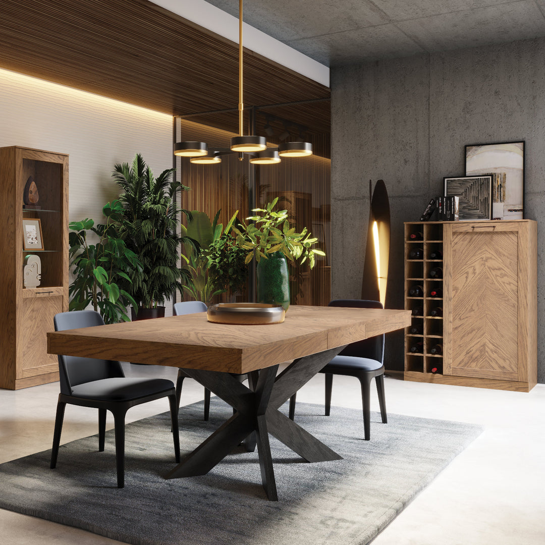 Mobile bar in rovere oliato rustico COZY 15, 100×140×50 cm | VESKOR