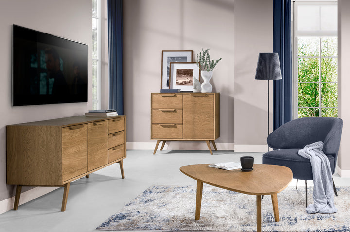 Cassettiera rustica in rovere LEO 12, 105×49,5×100,7 cm | VESKOR