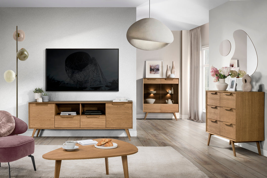 Cassettiera rustica in rovere LEO 12, 105×49,5×100,7 cm | VESKOR